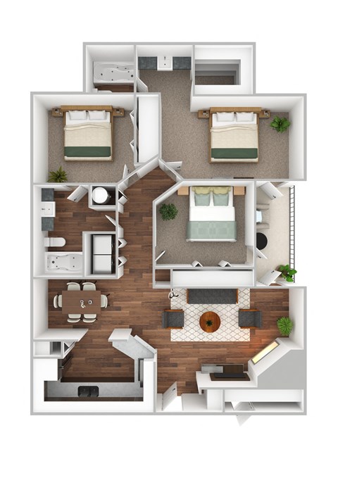 bedroom floor plan an in 3d